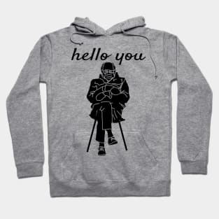 hello you cool funny design Hoodie